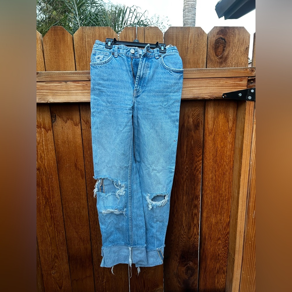 Zara Sky Blue Denim Pants